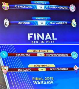 Poloz Semifinali UEFA Champions League u Europa League 2014-15
