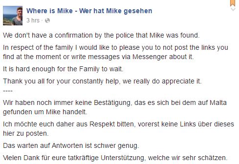 where is mike - FB post 2