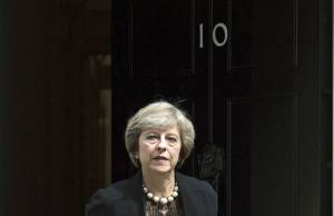 epa05408697 British Home Secretary Theresa May leaves No10 Downing Street after attending a Cabinet Meeting in London, Britain, 05 July 2016. May is one of the candidates for Conservative party leadership to succeed David Cameron. Tory MPs have started voting on the party's leadership. EPA/WILL OLIVER