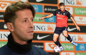 Emilio De Leo mistenni jibda b'Gabriel Mentz sa mil-ewwel minuta kontra l-Olanda (Ritratt ta' Andre Farrugia u MFA)