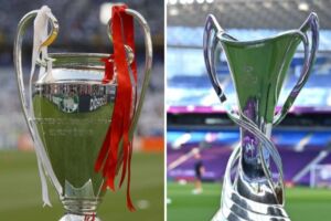Iż-żewġ trofej tal-UEFA Champions League tal-Irġiel u tan-Nisa