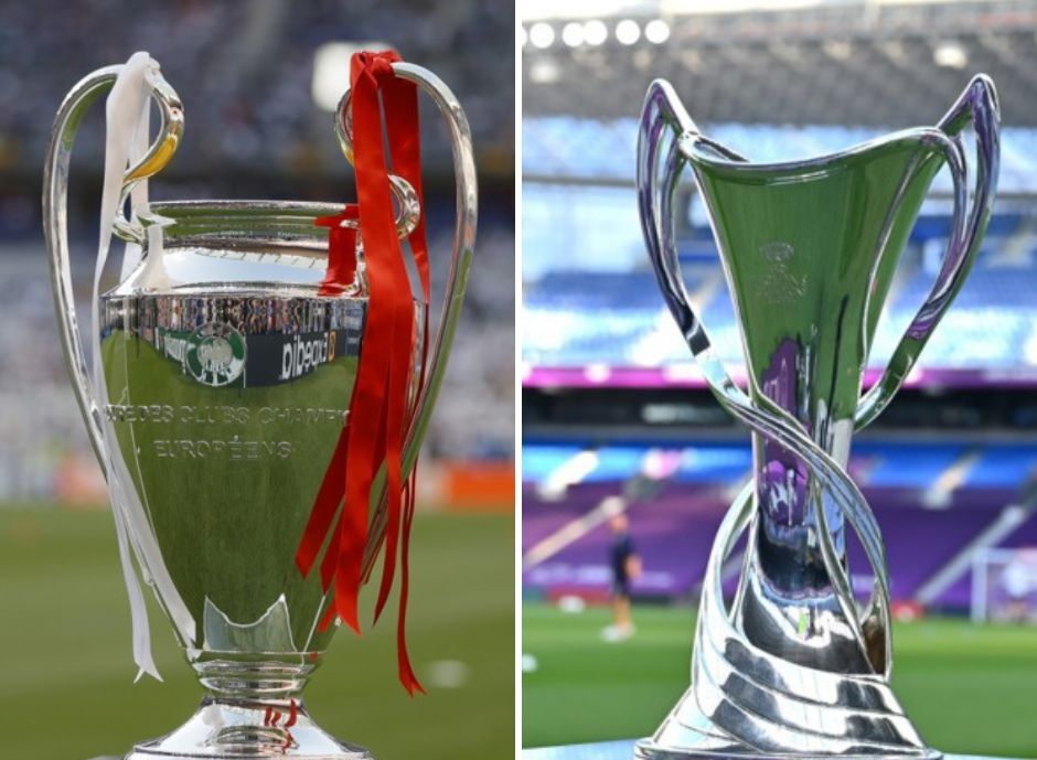Iż-żewġ trofej tal-UEFA Champions League tal-Irġiel u tan-Nisa