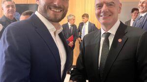 Il-Kap tal-PN, Alex Borg mal-President tal-FIFA, Gianni Infantino