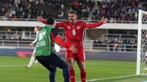 Jake Grech jiċċelebra l-gowl rebbieħ