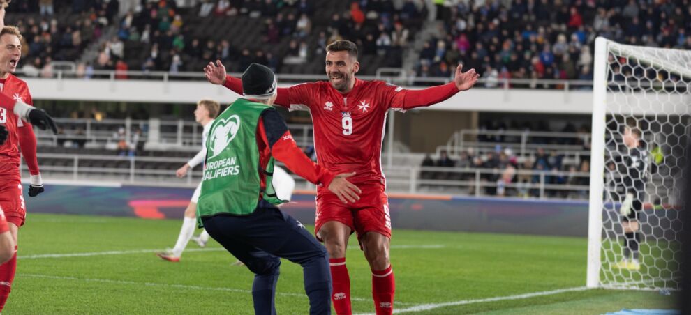 Jake Grech jiċċelebra l-gowl rebbieħ