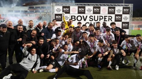 Hibernians jiċċelebraw ir-rebħ tas-Super Cup għall-ħames darba fl-istorja (Ritratt ta' Joseph Galea)