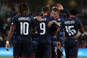 Il-Lussemburgu jiċċelebraw wieħed mil-gowls li skorjaw fil-fażi tal-UEFA Nationa League.