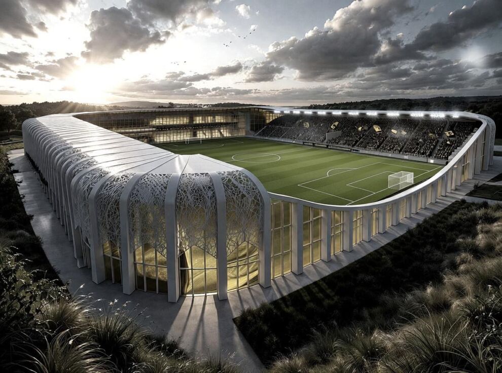 Dehra artistika minn ġewwa tal-Istadium il-ġdid li se tkun qed tibni l-MPL.